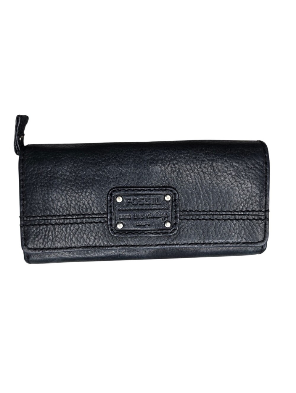 Fossil Emory Wallet OS Dark Forest Green Leather Long Live Vintage 1954